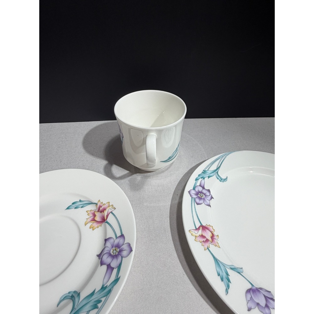 Lenox Decor Isle Royale 3 Piece Tea Set Cup Saucer Plate Floral Japan 7877 - Picture 9 of 10